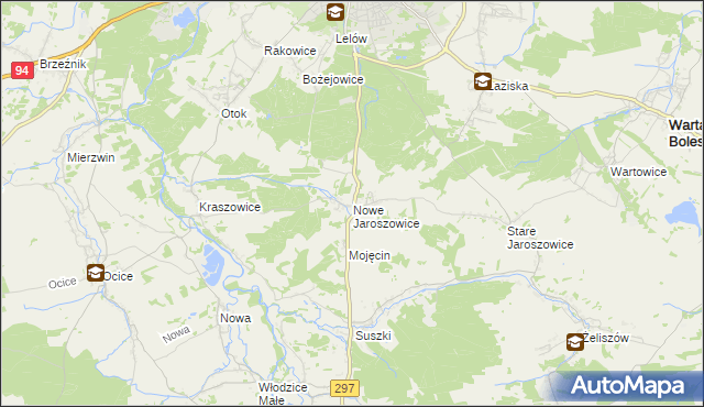 mapa Nowe Jaroszowice, Nowe Jaroszowice na mapie Targeo