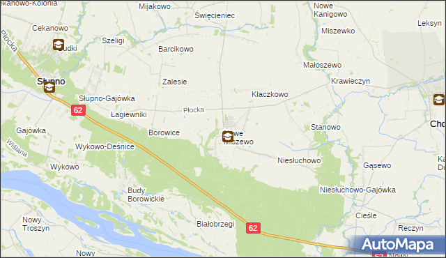 mapa Nowe Miszewo, Nowe Miszewo na mapie Targeo