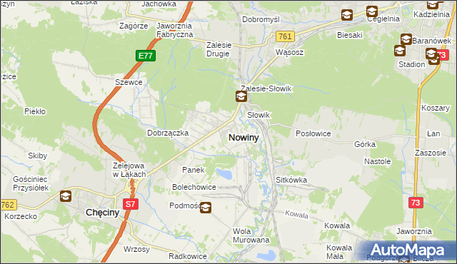 mapa Nowiny gmina Sitkówka-Nowiny, Nowiny gmina Sitkówka-Nowiny na mapie Targeo