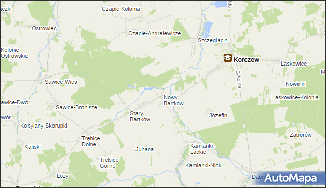 mapa Nowy Bartków, Nowy Bartków na mapie Targeo