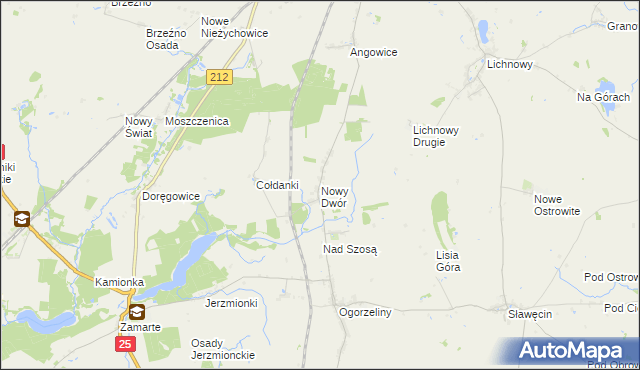 mapa Nowy Dwór gmina Chojnice, Nowy Dwór gmina Chojnice na mapie Targeo