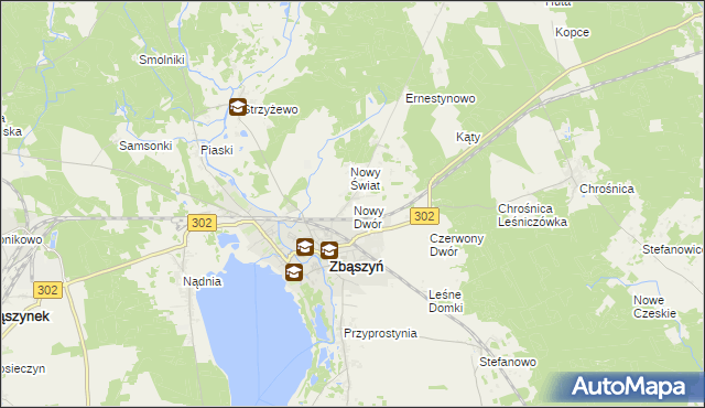 mapa Nowy Dwór gmina Zbąszyń, Nowy Dwór gmina Zbąszyń na mapie Targeo