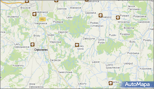 mapa Nowy Glinik, Nowy Glinik na mapie Targeo