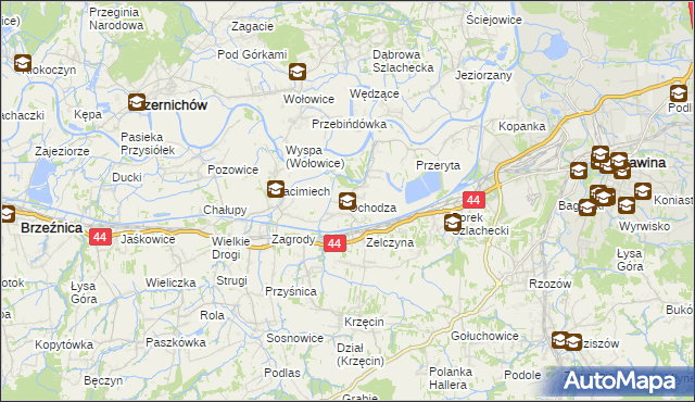 mapa Ochodza gmina Skawina, Ochodza gmina Skawina na mapie Targeo