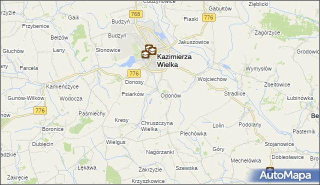 mapa Odonów, Odonów na mapie Targeo