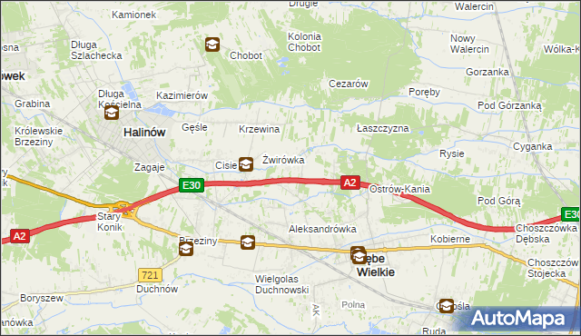 mapa Olesin gmina Dębe Wielkie, Olesin gmina Dębe Wielkie na mapie Targeo