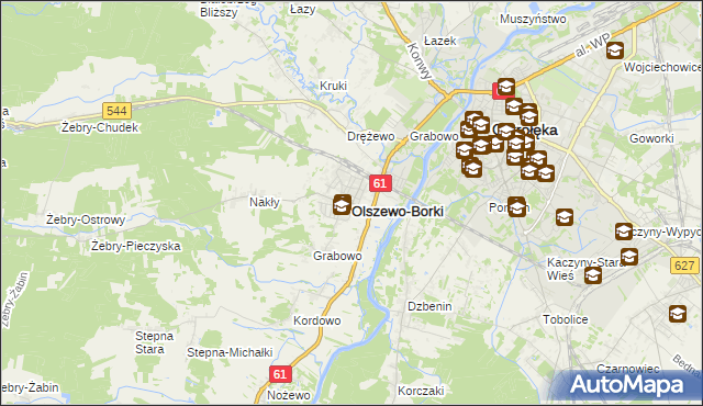 mapa Olszewo-Borki, Olszewo-Borki na mapie Targeo