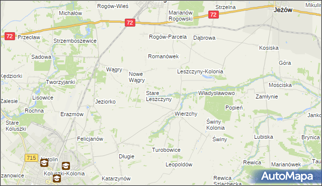 mapa Olszewo gmina Jeżów, Olszewo gmina Jeżów na mapie Targeo