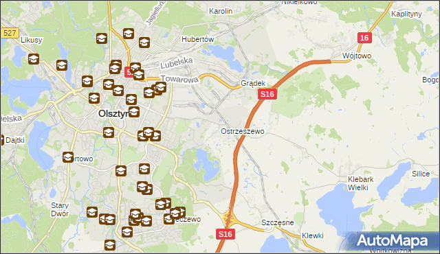 mapa Ostrzeszewo, Ostrzeszewo na mapie Targeo