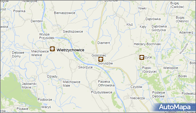 mapa Otfinów, Otfinów na mapie Targeo