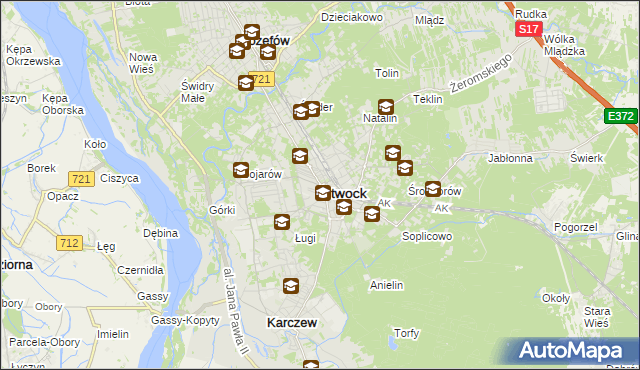 mapa Otwock, Otwock na mapie Targeo