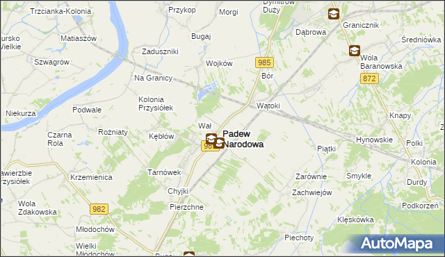 mapa Padew Narodowa, Padew Narodowa na mapie Targeo