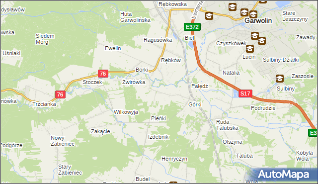 mapa Parcele-Rębków, Parcele-Rębków na mapie Targeo