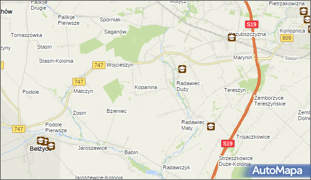 mapa Pawlin, Pawlin na mapie Targeo