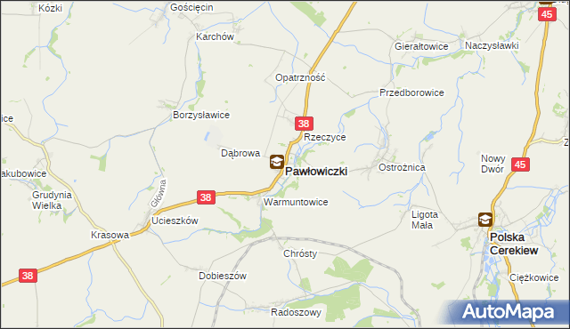 mapa Pawłowiczki, Pawłowiczki na mapie Targeo