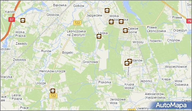 mapa Pęchery, Pęchery na mapie Targeo