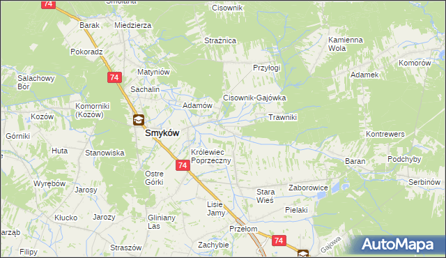 mapa Piaski Królewieckie, Piaski Królewieckie na mapie Targeo
