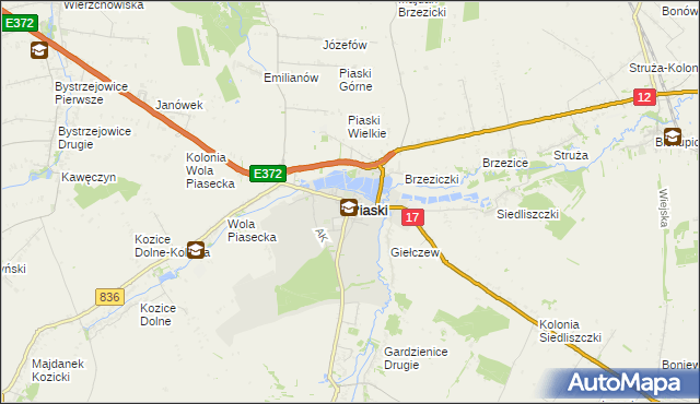 mapa Piaski powiat świdnicki, Piaski powiat świdnicki na mapie Targeo