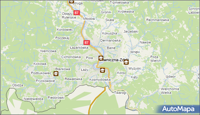 mapa Piwniczna-Zdrój, Piwniczna-Zdrój na mapie Targeo