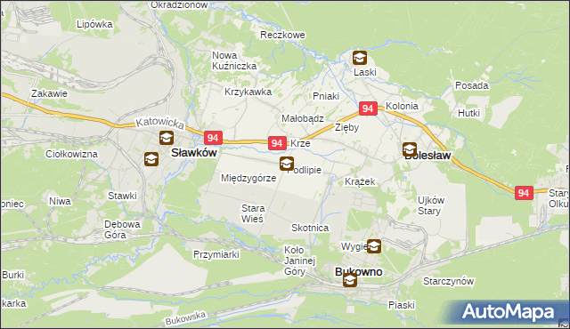 mapa Podlipie gmina Bolesław, Podlipie gmina Bolesław na mapie Targeo