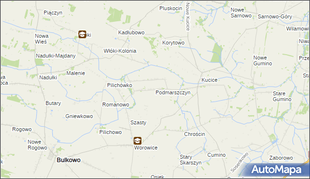 mapa Podmarszczyn, Podmarszczyn na mapie Targeo