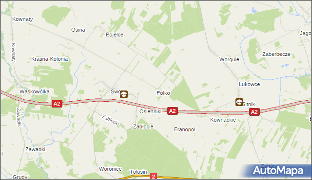 mapa Pólko gmina Biała Podlaska, Pólko gmina Biała Podlaska na mapie Targeo