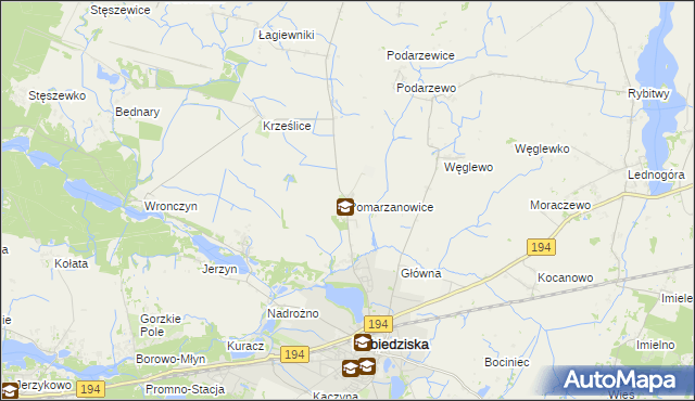 mapa Pomarzanowice, Pomarzanowice na mapie Targeo