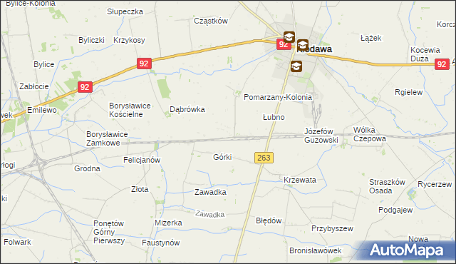 mapa Pomarzany Fabryczne, Pomarzany Fabryczne na mapie Targeo