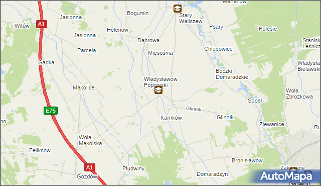 mapa Popów Głowieński, Popów Głowieński na mapie Targeo