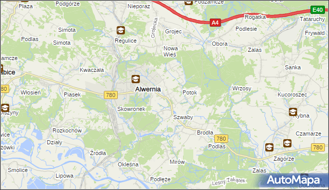 mapa Poręba Żegoty, Poręba Żegoty na mapie Targeo