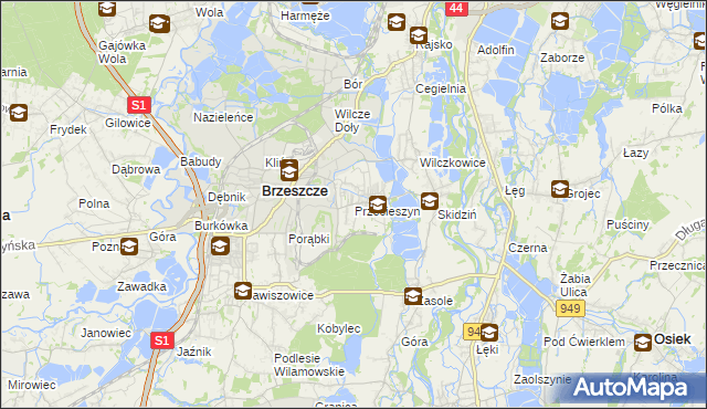 mapa Przecieszyn, Przecieszyn na mapie Targeo