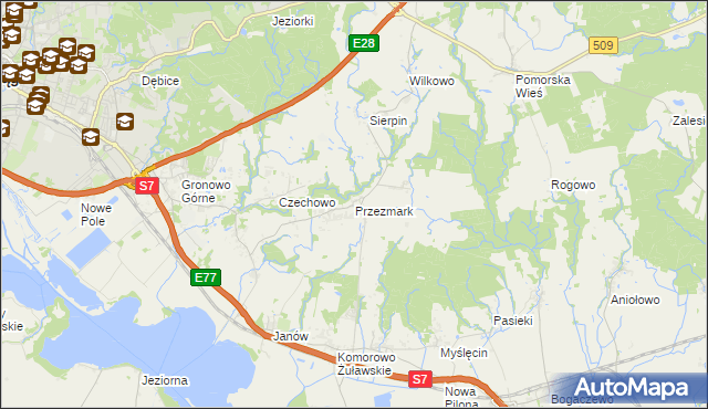 mapa Przezmark gmina Elbląg, Przezmark gmina Elbląg na mapie Targeo