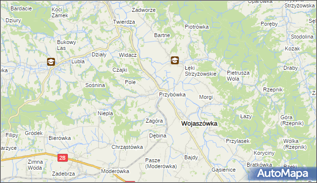 mapa Przybówka, Przybówka na mapie Targeo