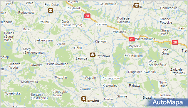 mapa Przyszowa, Przyszowa na mapie Targeo