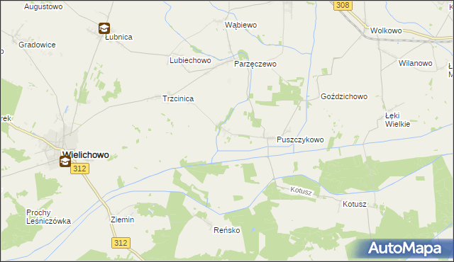 mapa Puszczykówiec, Puszczykówiec na mapie Targeo