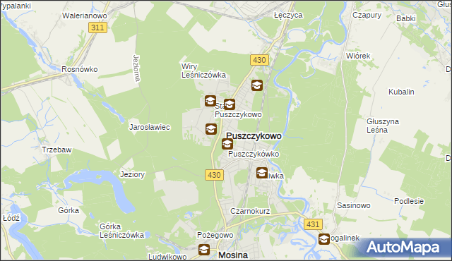 mapa Puszczykowo powiat poznański, Puszczykowo powiat poznański na mapie Targeo