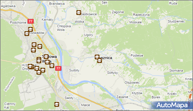 mapa Pysznica, Pysznica na mapie Targeo