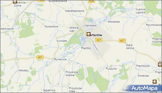 mapa Rączka, Rączka na mapie Targeo