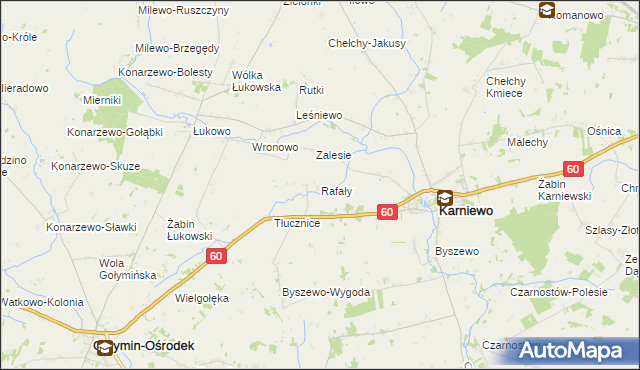 mapa Rafały, Rafały na mapie Targeo