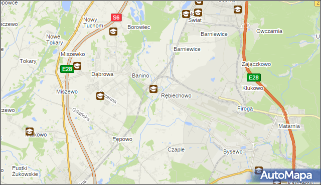 mapa Rębiechowo, Rębiechowo na mapie Targeo