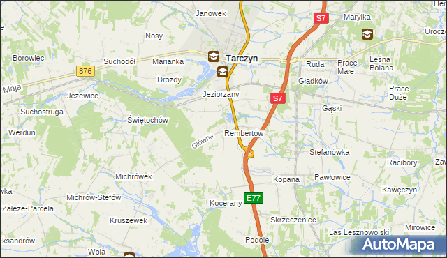 mapa Rembertów, Rembertów na mapie Targeo