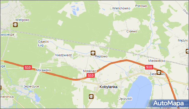 mapa Reptowo gmina Kobylanka, Reptowo gmina Kobylanka na mapie Targeo