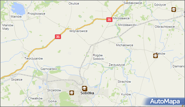 mapa Rogów Sobócki, Rogów Sobócki na mapie Targeo