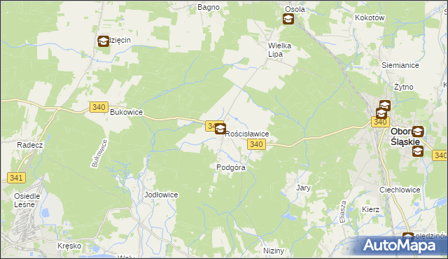 mapa Rościsławice, Rościsławice na mapie Targeo