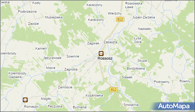 mapa Rossosz powiat bialski, Rossosz powiat bialski na mapie Targeo