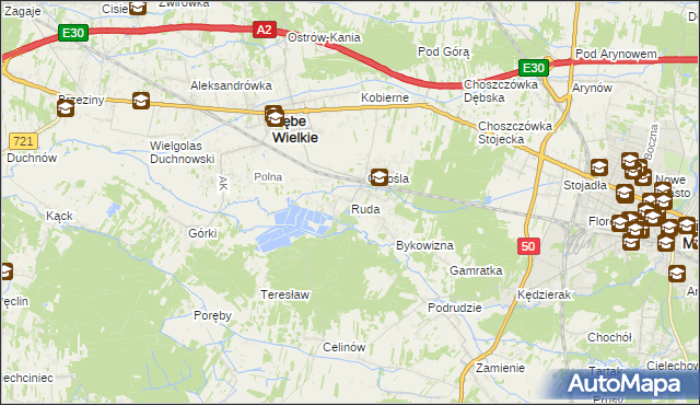 mapa Ruda gmina Dębe Wielkie, Ruda gmina Dębe Wielkie na mapie Targeo
