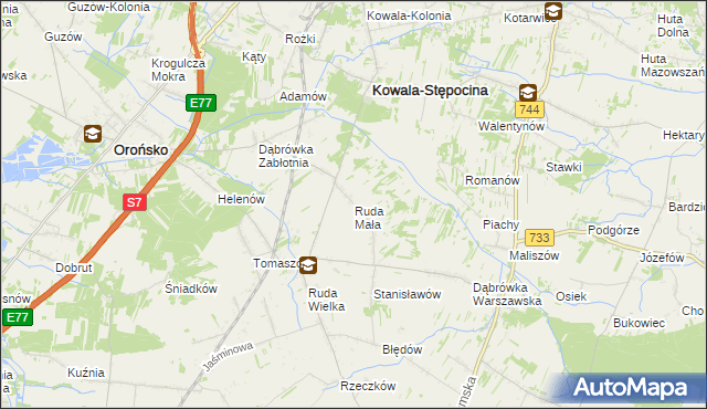 mapa Ruda Mała, Ruda Mała na mapie Targeo