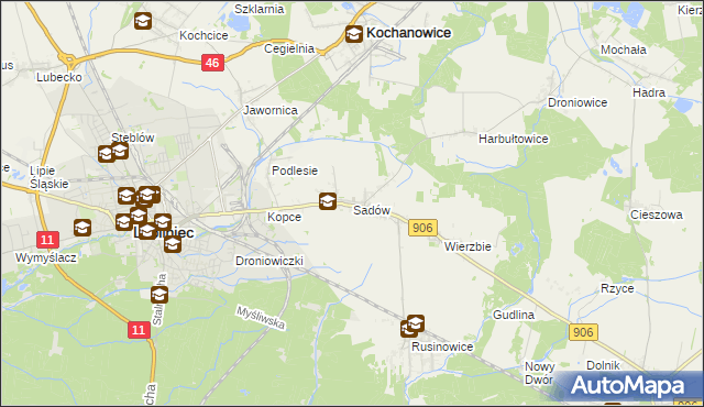 mapa Sadów, Sadów na mapie Targeo