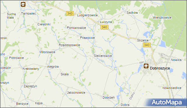 mapa Siekierowice, Siekierowice na mapie Targeo