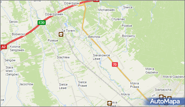 mapa Sierakowice Lewe, Sierakowice Lewe na mapie Targeo